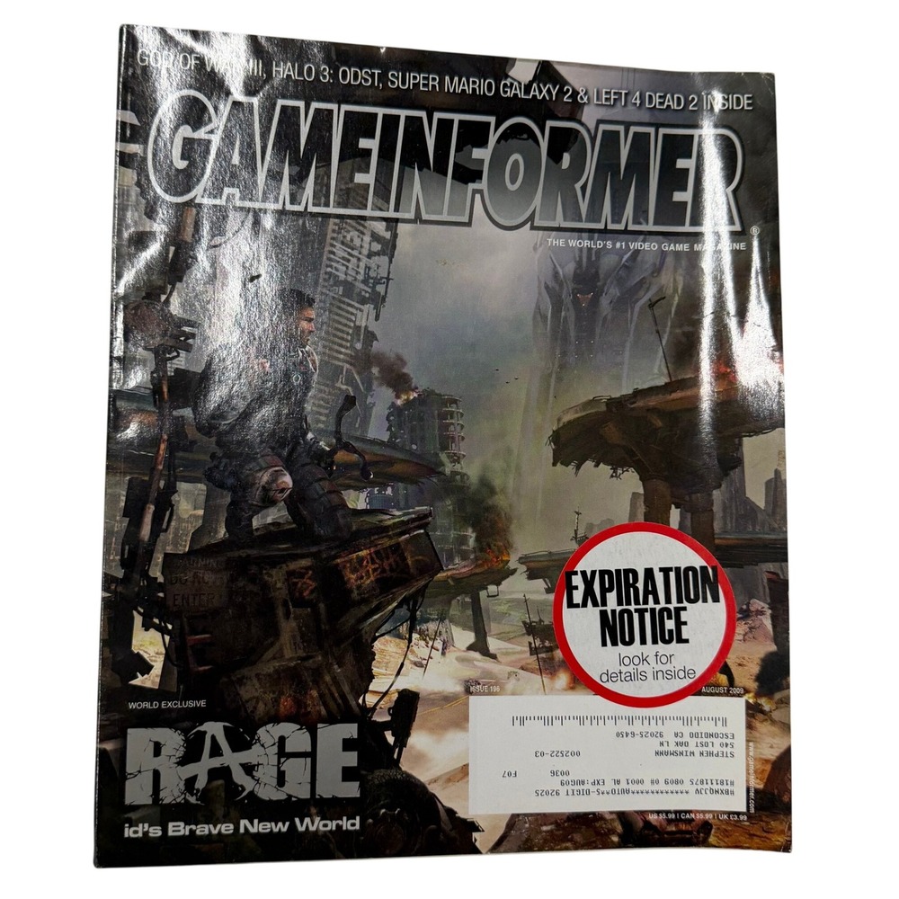 Game Informer Magazine Issue 196 August 2009 Rage God of War III Halo 3 ODST